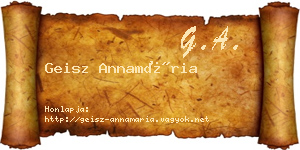 Geisz Annamária névjegykártya